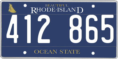 RI license plate 412865