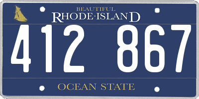 RI license plate 412867