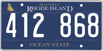 RI license plate 412868