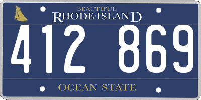 RI license plate 412869