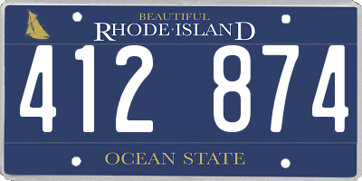 RI license plate 412874