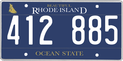 RI license plate 412885