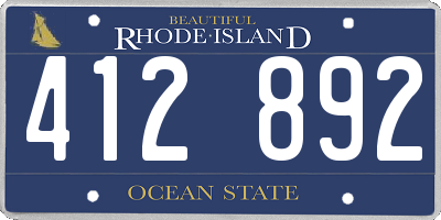 RI license plate 412892