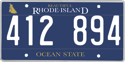 RI license plate 412894