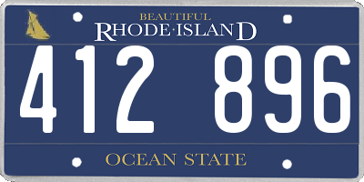 RI license plate 412896