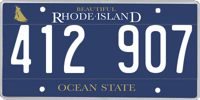 RI license plate 412907