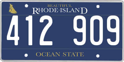 RI license plate 412909