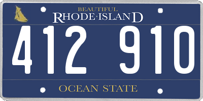 RI license plate 412910