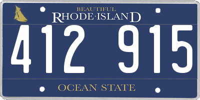 RI license plate 412915