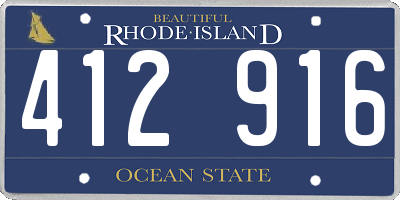 RI license plate 412916