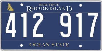 RI license plate 412917
