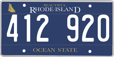 RI license plate 412920