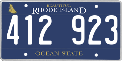 RI license plate 412923