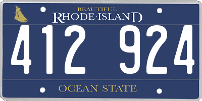 RI license plate 412924