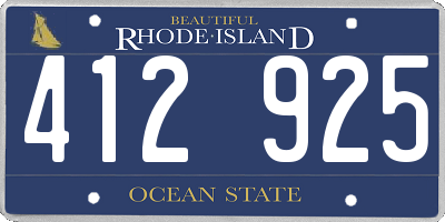 RI license plate 412925