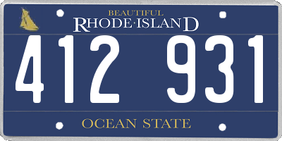 RI license plate 412931