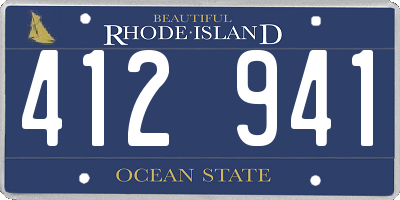 RI license plate 412941