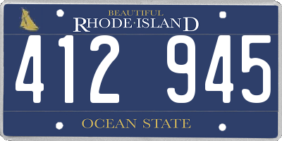 RI license plate 412945