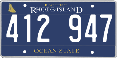 RI license plate 412947