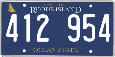 RI license plate 412954