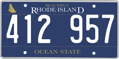 RI license plate 412957
