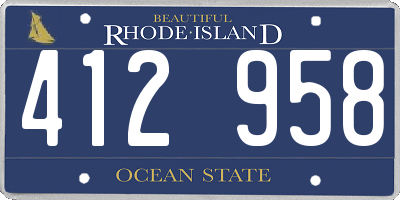 RI license plate 412958