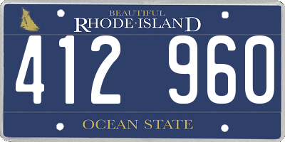 RI license plate 412960