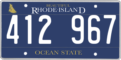 RI license plate 412967