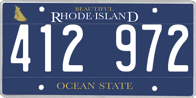 RI license plate 412972