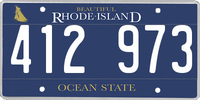 RI license plate 412973