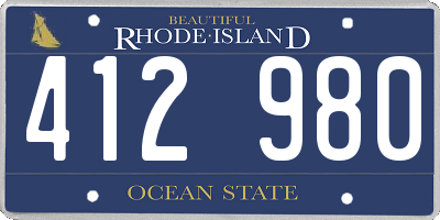 RI license plate 412980