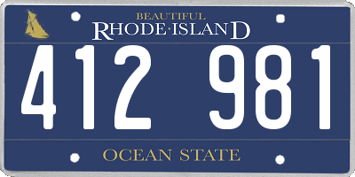 RI license plate 412981