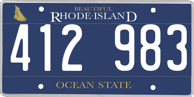 RI license plate 412983