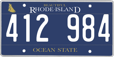 RI license plate 412984