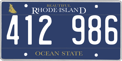 RI license plate 412986
