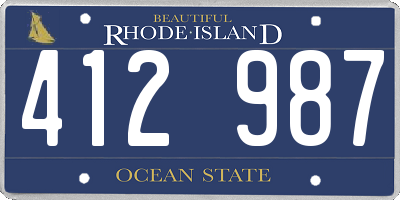 RI license plate 412987
