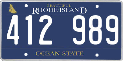 RI license plate 412989