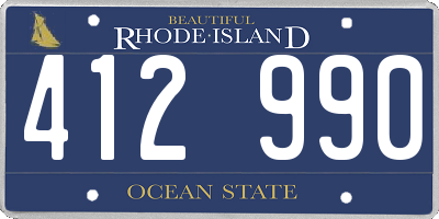 RI license plate 412990