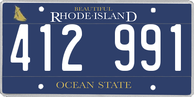 RI license plate 412991