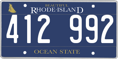 RI license plate 412992