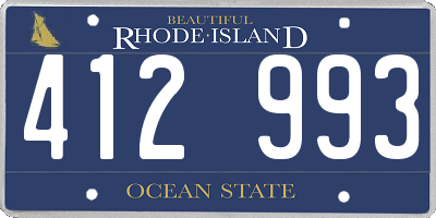 RI license plate 412993