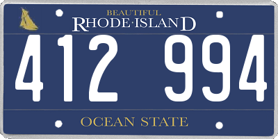 RI license plate 412994