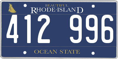 RI license plate 412996