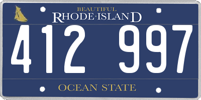 RI license plate 412997