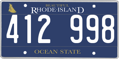 RI license plate 412998
