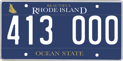 RI license plate 413000
