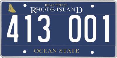 RI license plate 413001