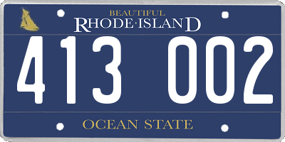 RI license plate 413002