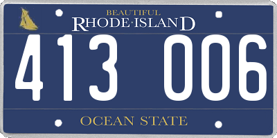 RI license plate 413006