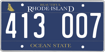 RI license plate 413007